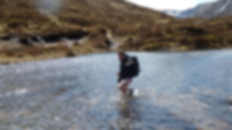 Scott crossing the river. Blurred - what are the chances of that eh ;-)