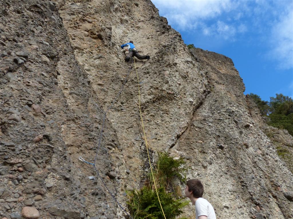 The steep and diificult crux scoop