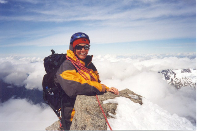 The current vice president Jean Moffat chuffed to be on La Petite Aiguille Verte.jpg